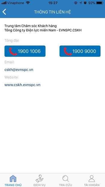 Screenshots CSKH EVN SPC: Ứng dụng theo dõi, tra cứu hoá đơn điện miền Nam