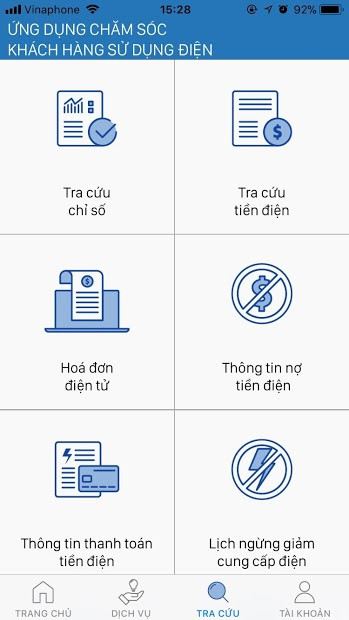 Screenshots CSKH EVN SPC: Ứng dụng theo dõi, tra cứu hoá đơn điện miền Nam