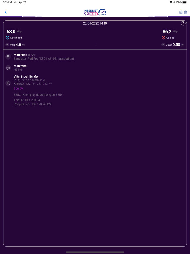Screenshots i-SPEED: Ứng dụng kiểm tra tốc độ mạng chính chủ Việt Nam
