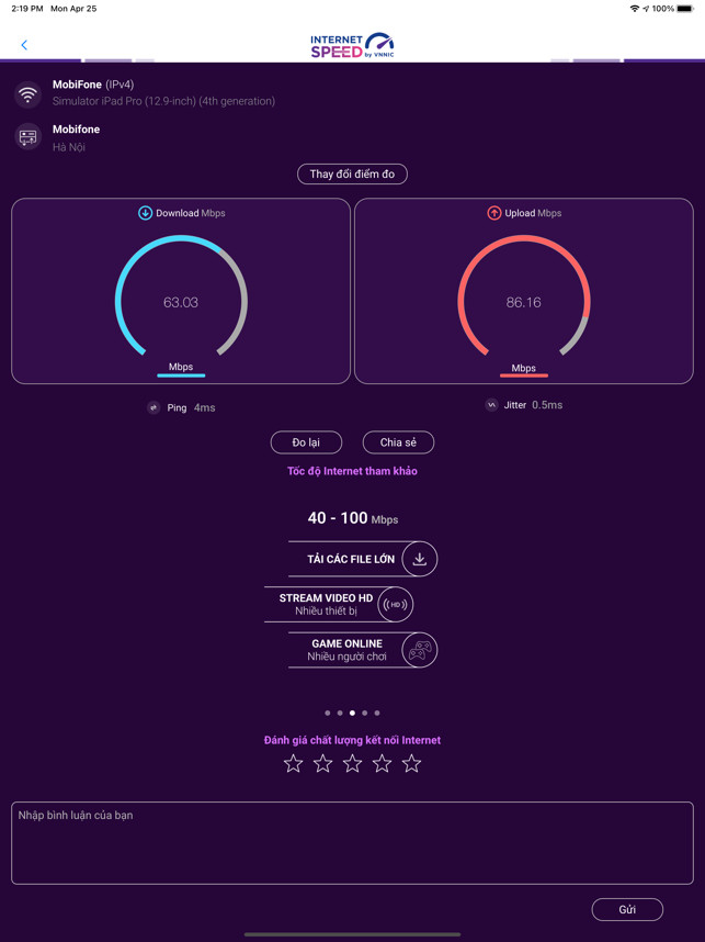 Screenshots i-SPEED: Ứng dụng kiểm tra tốc độ mạng chính chủ Việt Nam