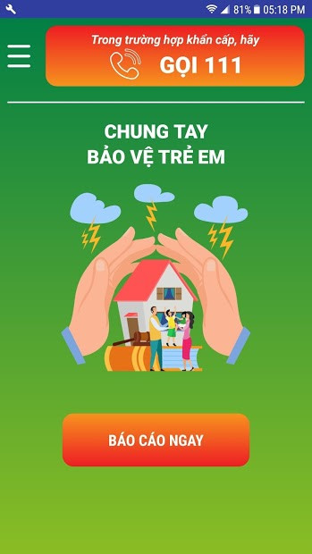 Screenshots Tổng đài 111: Báo cáo xâm hại trẻ em, bảo vệ trẻ em