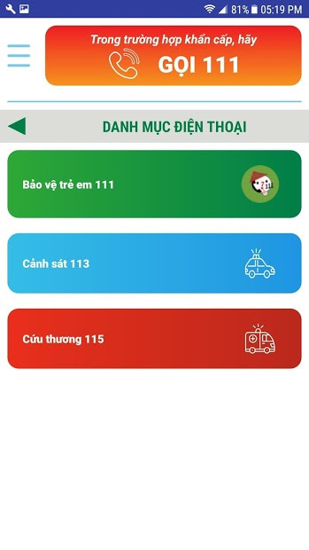 Screenshots Tổng đài 111: Báo cáo xâm hại trẻ em, bảo vệ trẻ em