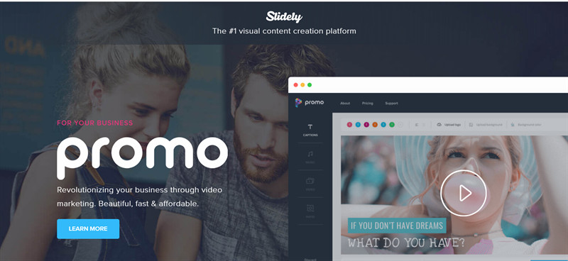 slide.ly - Trang web tạo video quảng c&aacute;o trực tuyến