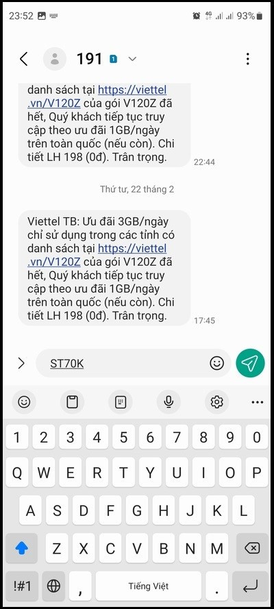 Đăng ký gói cước ST70K Viettel: Data thả ga, giá cực rẻ