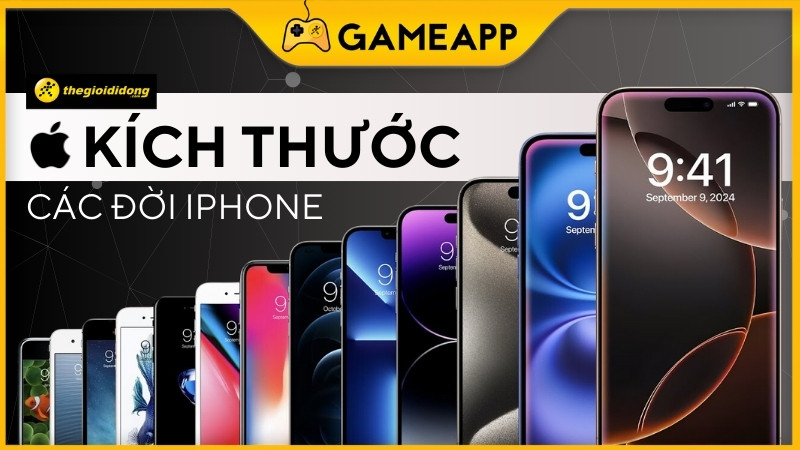 So sánh kích thước các dòng iPhone