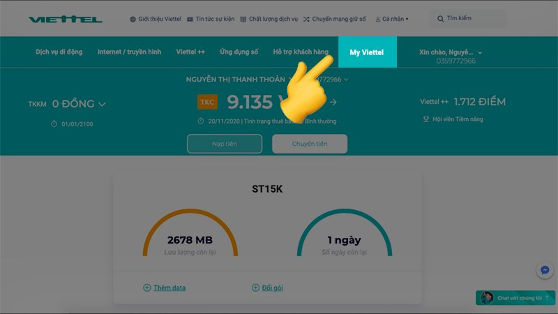 Sử dụng My Viettel