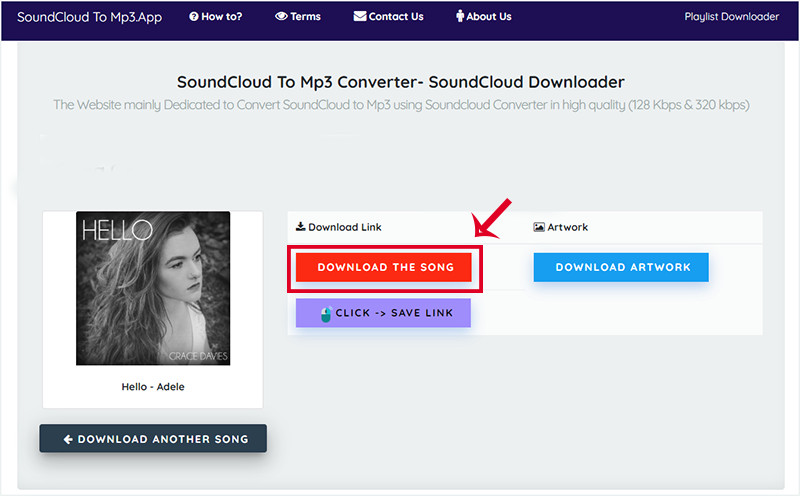 Sử dụng Soundcloudtomp3.app