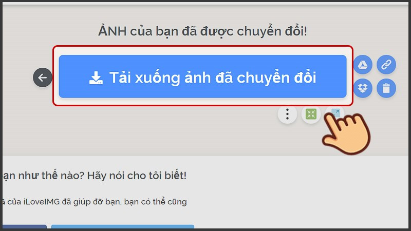 Tải ảnh JPG đã chuyển đổi về máy