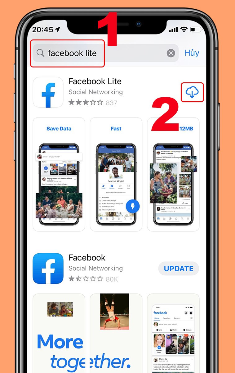 Tải Facebook Lite cho điện thoại iPhone