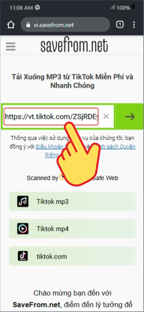 Tải nhạc TikTok bằng Savefrom.net