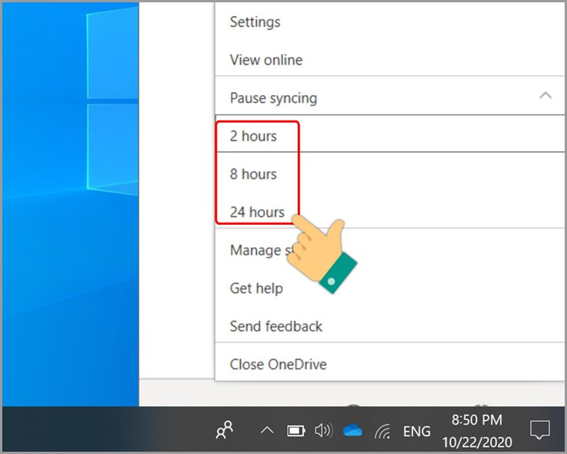 Tạm dừng đồng bộ OneDrive