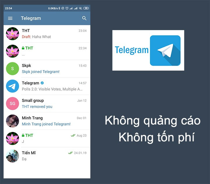 Telegram Messenger kh&ocirc;ng chạy quảng c&aacute;o cũng như kh&ocirc;ng thu bất k&igrave; ph&iacute; dịch vụ n&agrave;o