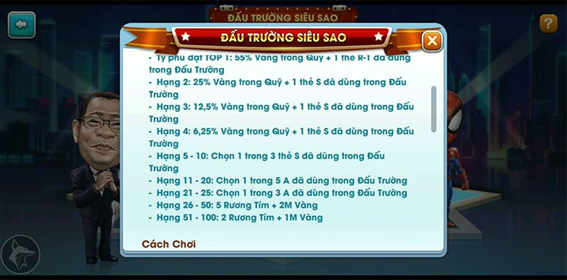 Tham gia đấu trường để nhận thưởng