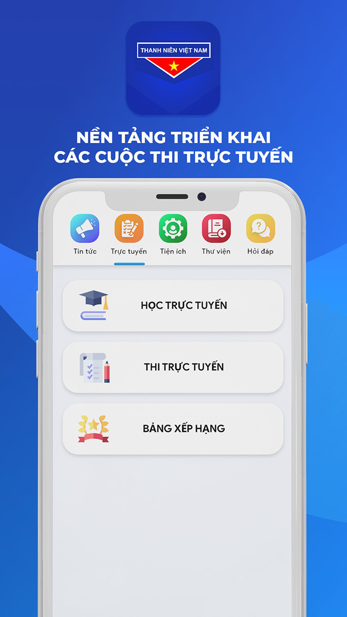 Tham gia thi trực tuyến trên ứng dụng Thanh niên Việt Nam