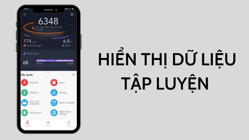 Theo dõi và hiển thị dữ liệu sức khỏe trong hoạt động thể thao