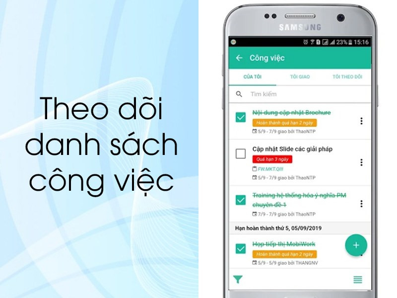 Theo dõi công việc theo ngày, tuần, tháng, năm