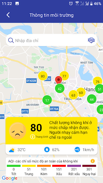 Thông tin chi tiết trên ứng dụng