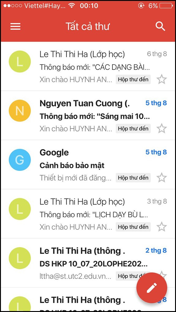  thư đã lưu trữ của mình.