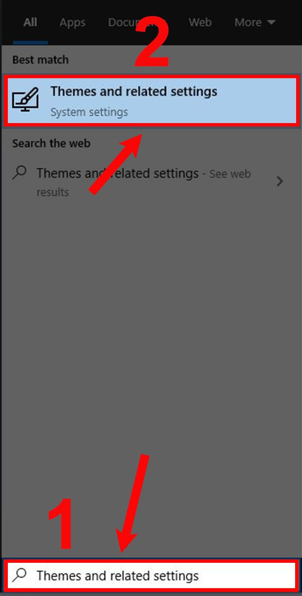 Tìm kiếm "Themes and related settings"