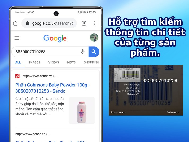 Tìm kiếm thông tin sản phẩm với Barcode Scanner