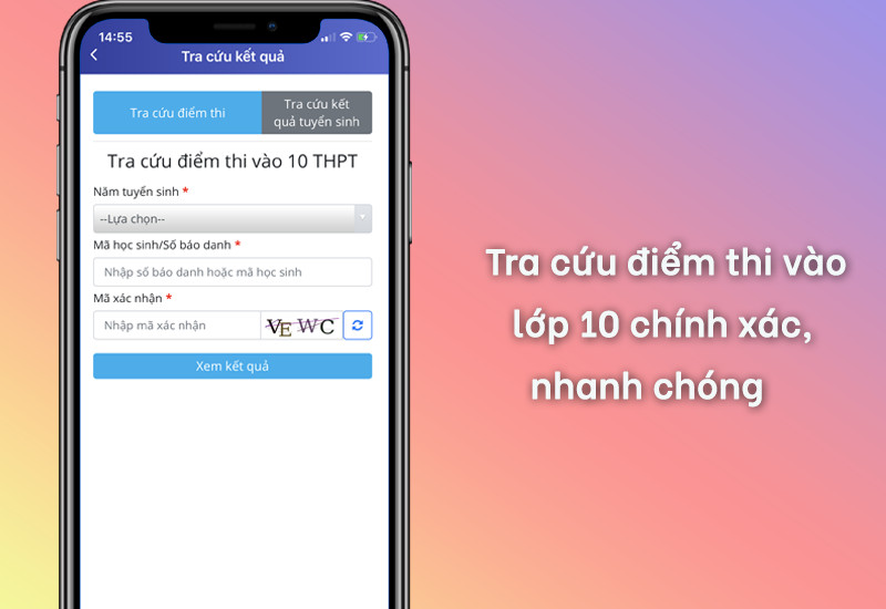 Tra cứu điểm thi vào lớp 10