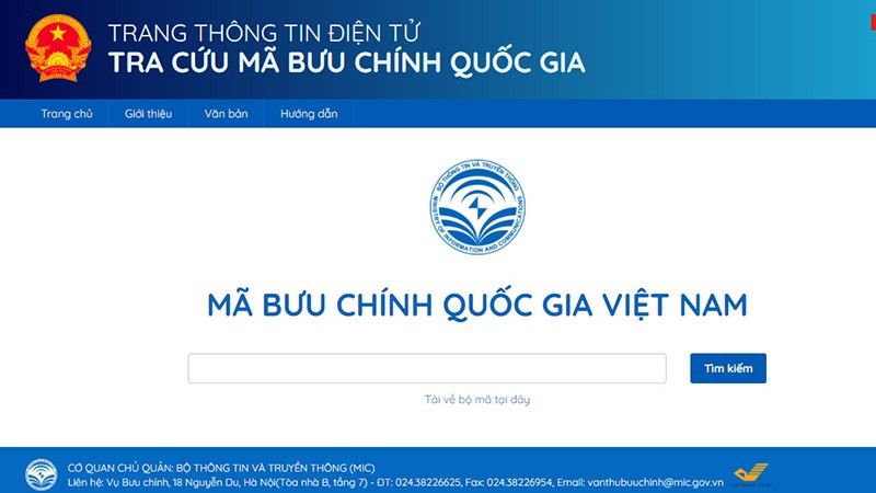 Truy cập trang web Tra cứu mã bưu chính quốc gia