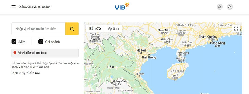 Truy cập website VIB