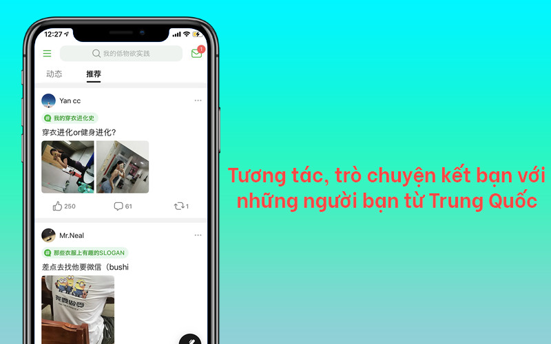 Tương t&aacute;c, tr&ograve; chuyện kết bạn với những người bạn từ Trung Quốc