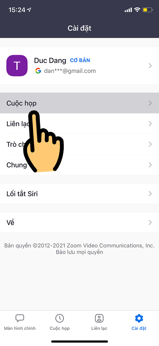 Tùy chọn cuộc họp trên Zoom