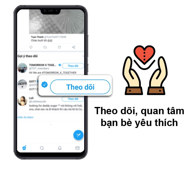 Twitter gi&uacute;p bạn quan t&acirc;m đến người y&ecirc;u th&iacute;ch v&agrave; người bạn quan t&acirc;m