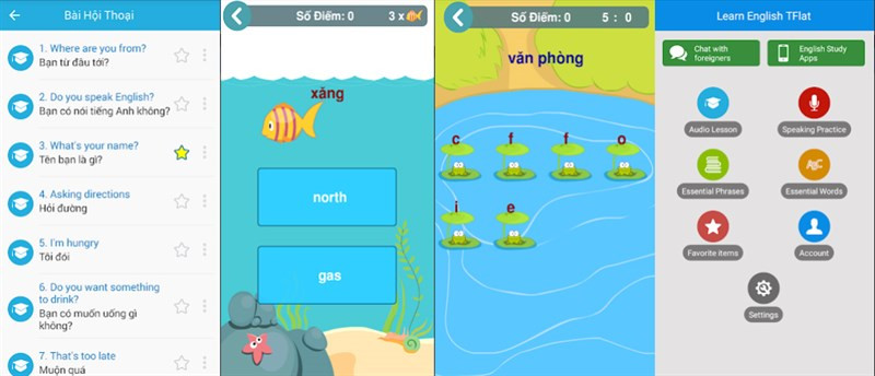 Ứng dụng Học ti&ecirc;́ng anh giao ti&ecirc;́p TFlat