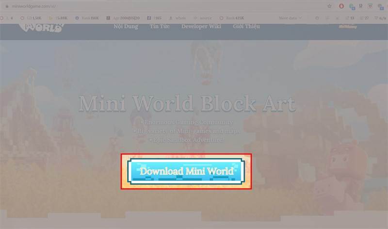 Vào link và nhấn chọn Download Mini World