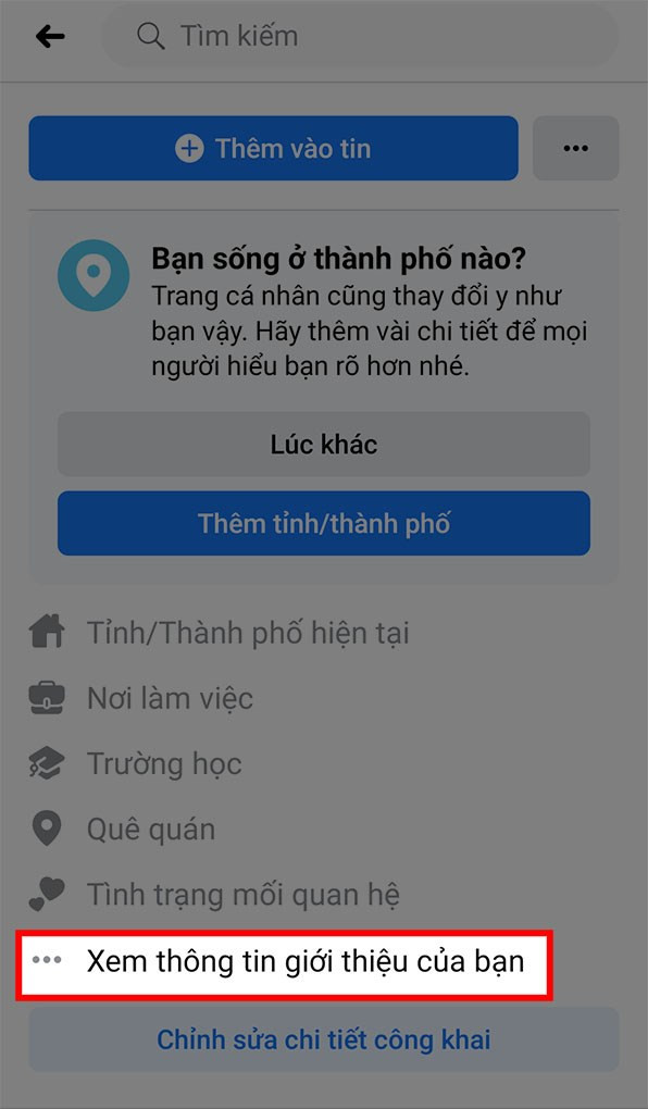 Vào trang cá nhân và xem thêm thông tin