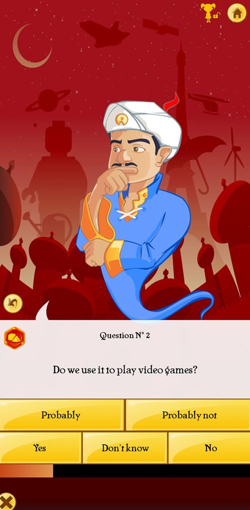 Ví dụ câu hỏi trong Akinator