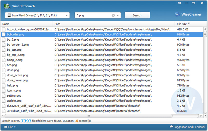 Wise JetSearch: Phần mềm t&igrave;m kiếm file v&agrave; folder