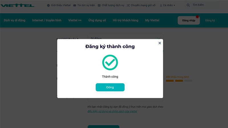 Xác nhận đăng ký My Viettel