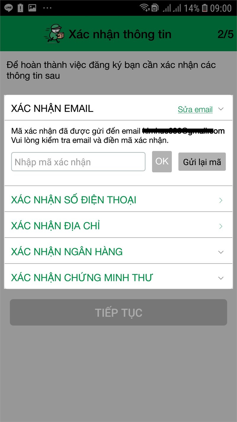 Xác nhận email, SĐT, địa chỉ, thông tin ngân hàng và CMND/CCCD