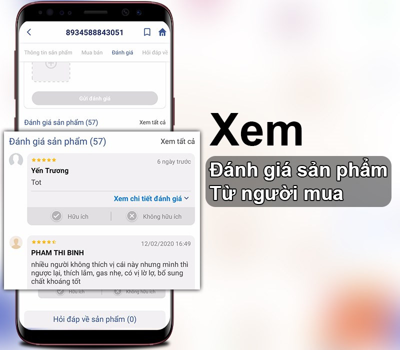  Xem nhanh đánh giá sản phẩm của người dùng