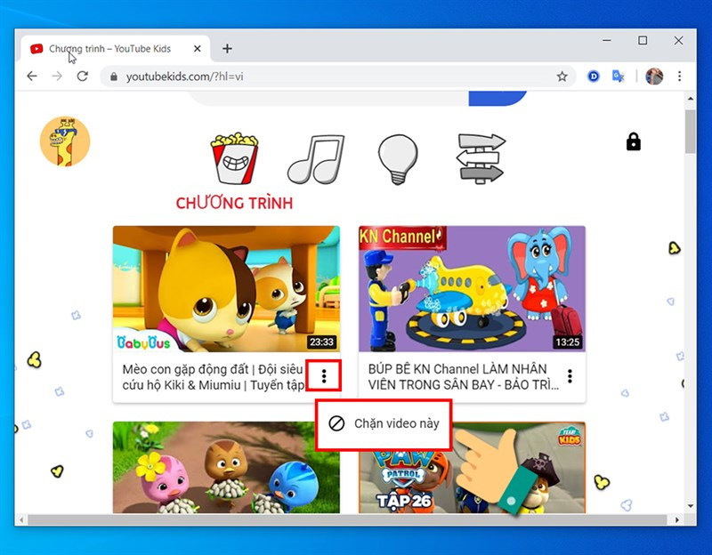 Hướng dẫn sử dụng YouTube Kids trên máy tính cho bé an toàn