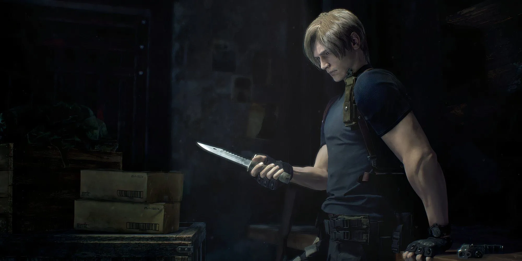 Ảnh chụp màn hình Resident Evil 4 Remake với Leon Kennedy đối mặt với kẻ thù.