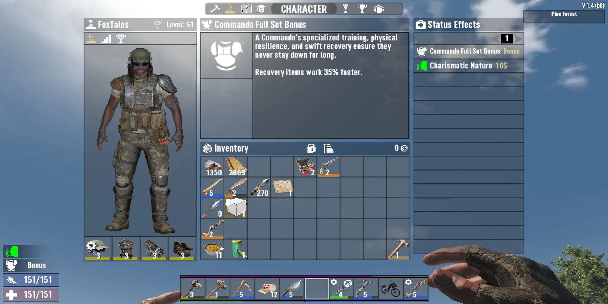 Bảng thông tin kỹ năng Pack Mule trong 7 Days to Die