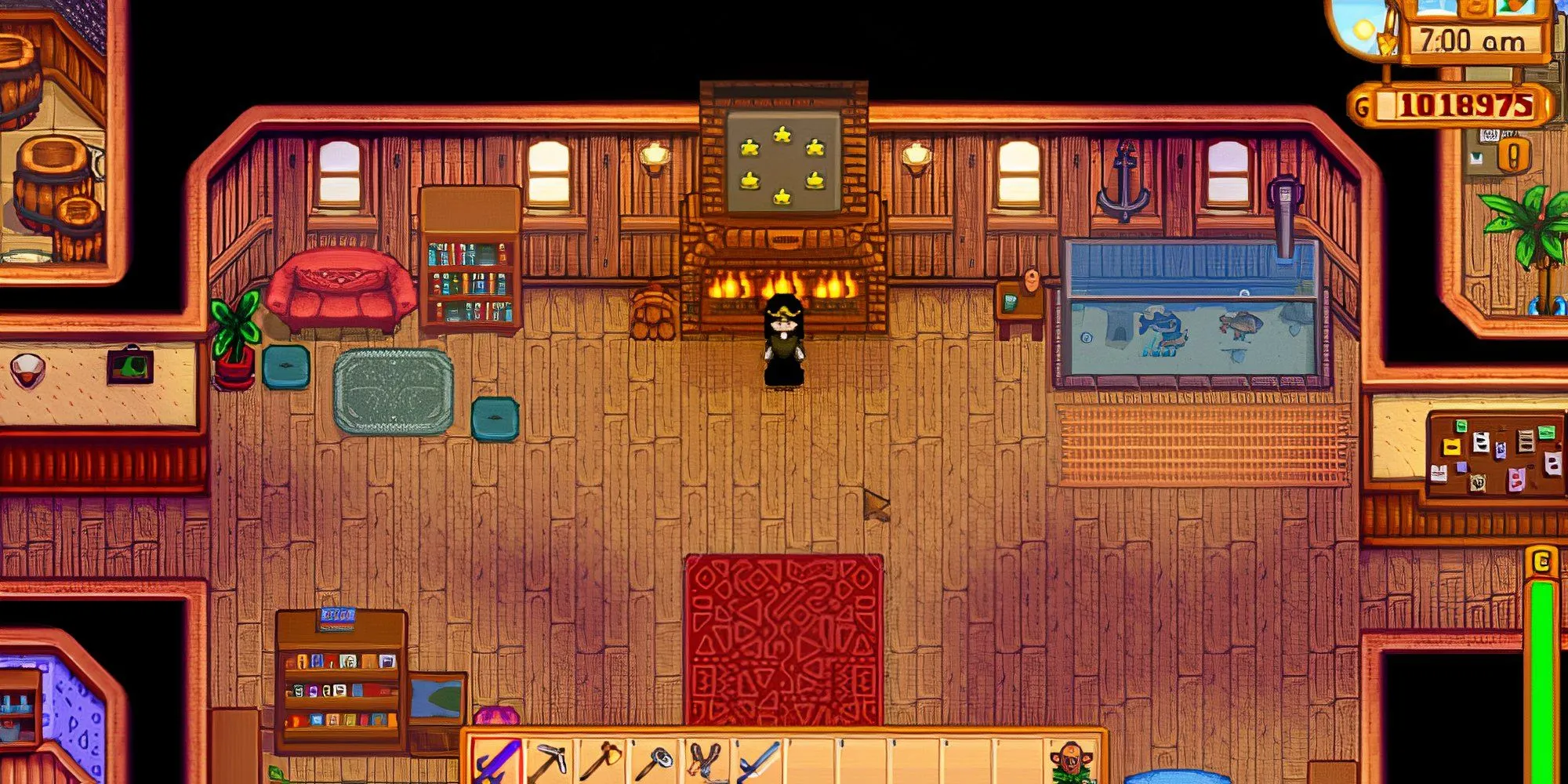 Bên trong Trung Tâm Cộng Đồng Stardew Valley trước khi được phục hồi
