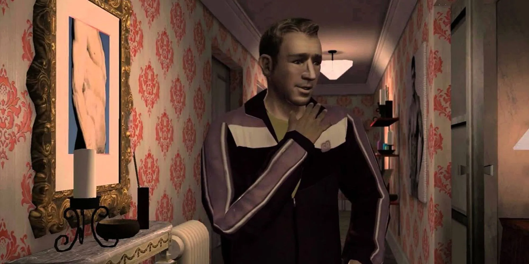 Bernie Crane, nhân vật GTA 4 với phong cách lập dị và gây khó chịu, đang tạo dáng trước ống kính