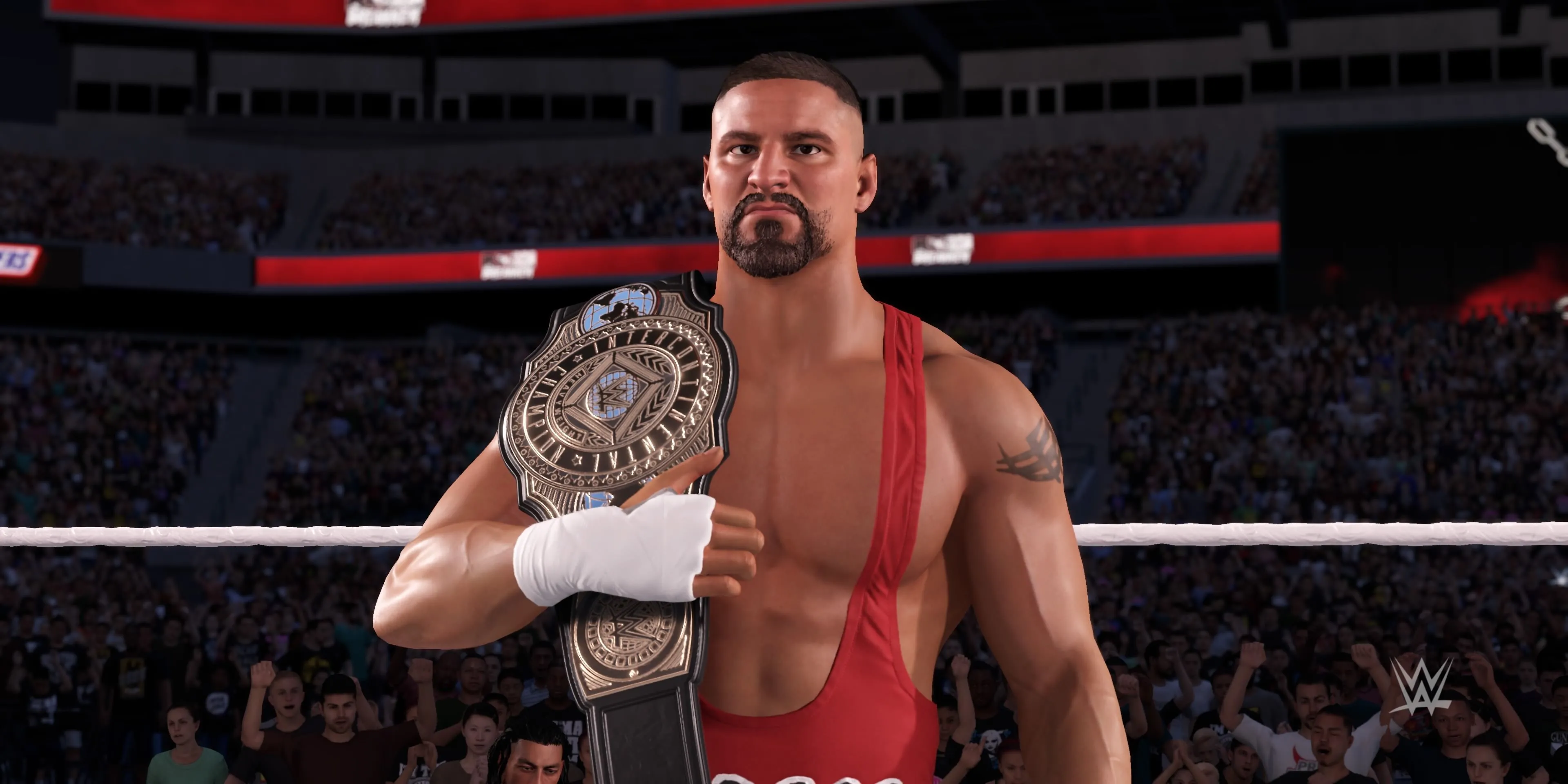 WWE 2K25: Top Đô Vật Nam Và Đánh Giá Chỉ Số Sức Mạnh 1 Bron Breaker trong game WWE 2K25 với đai vô địch