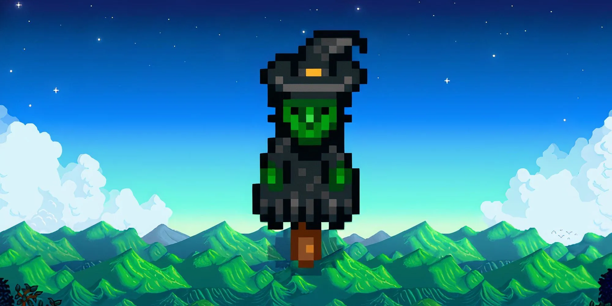 Bù nhìn Rarecrow số 2 theo chủ đề Halloween/Phù thủy trong Stardew Valley