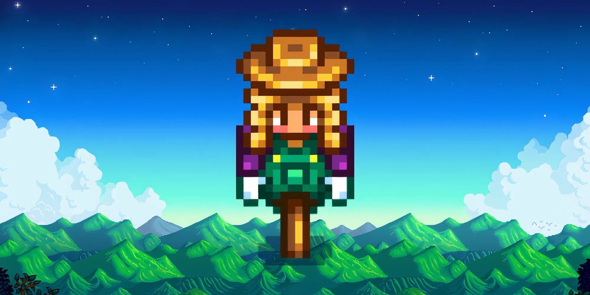 Bù nhìn Rarecrow số 5 trang trí hoa, mua tại Lễ hội Hoa trong Stardew Valley