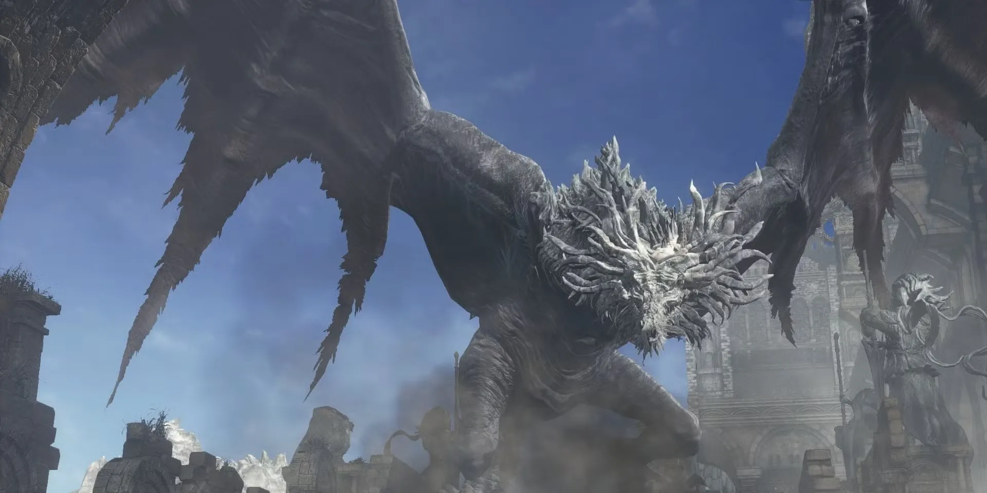 Cận cảnh Ancient Wyvern một con rồng khổng lồ trong Dark Souls 3