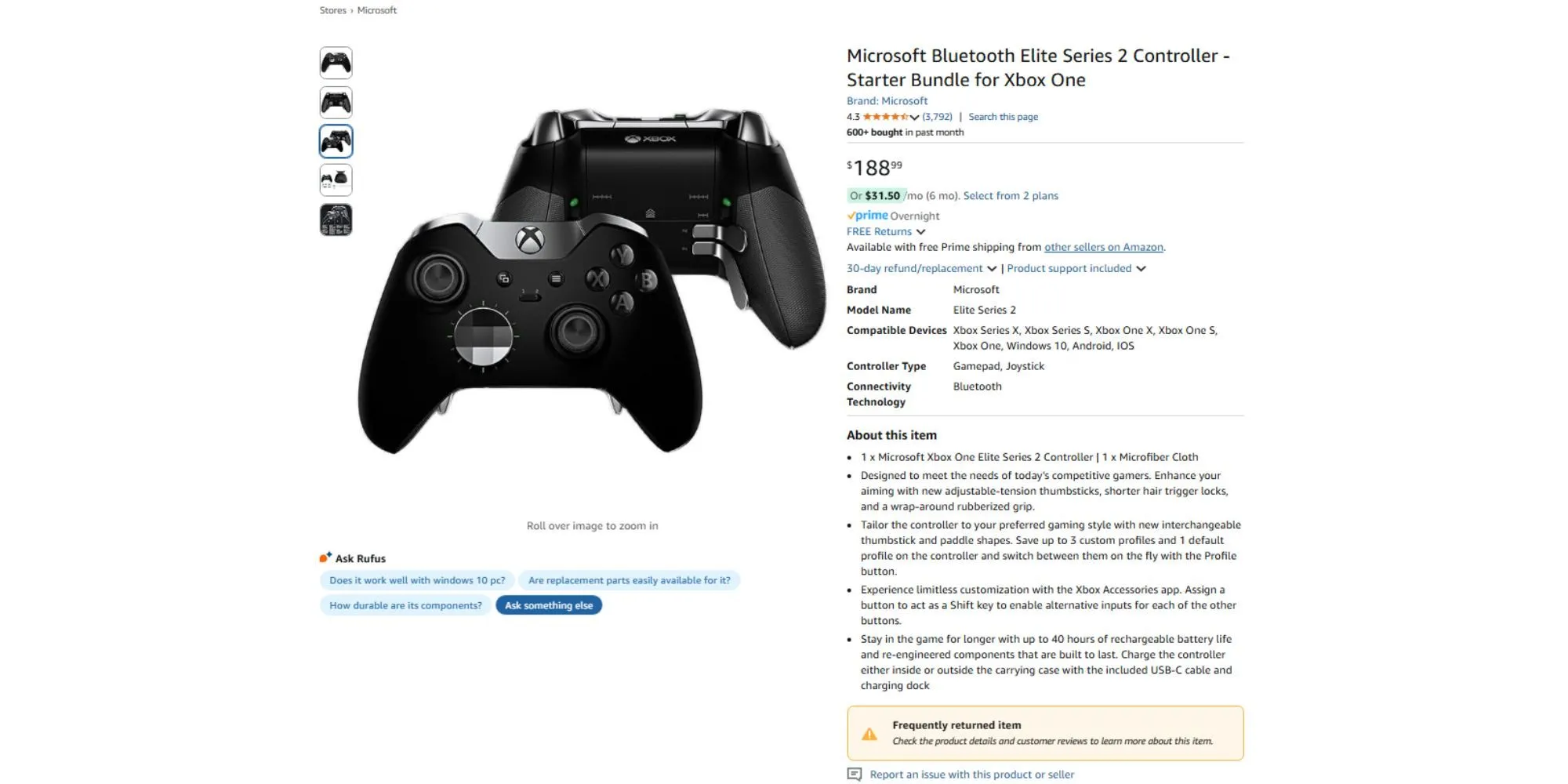 Cảnh báo 'Sản phẩm thường xuyên bị trả lại' của Amazon cho tay cầm Xbox Elite Series 2