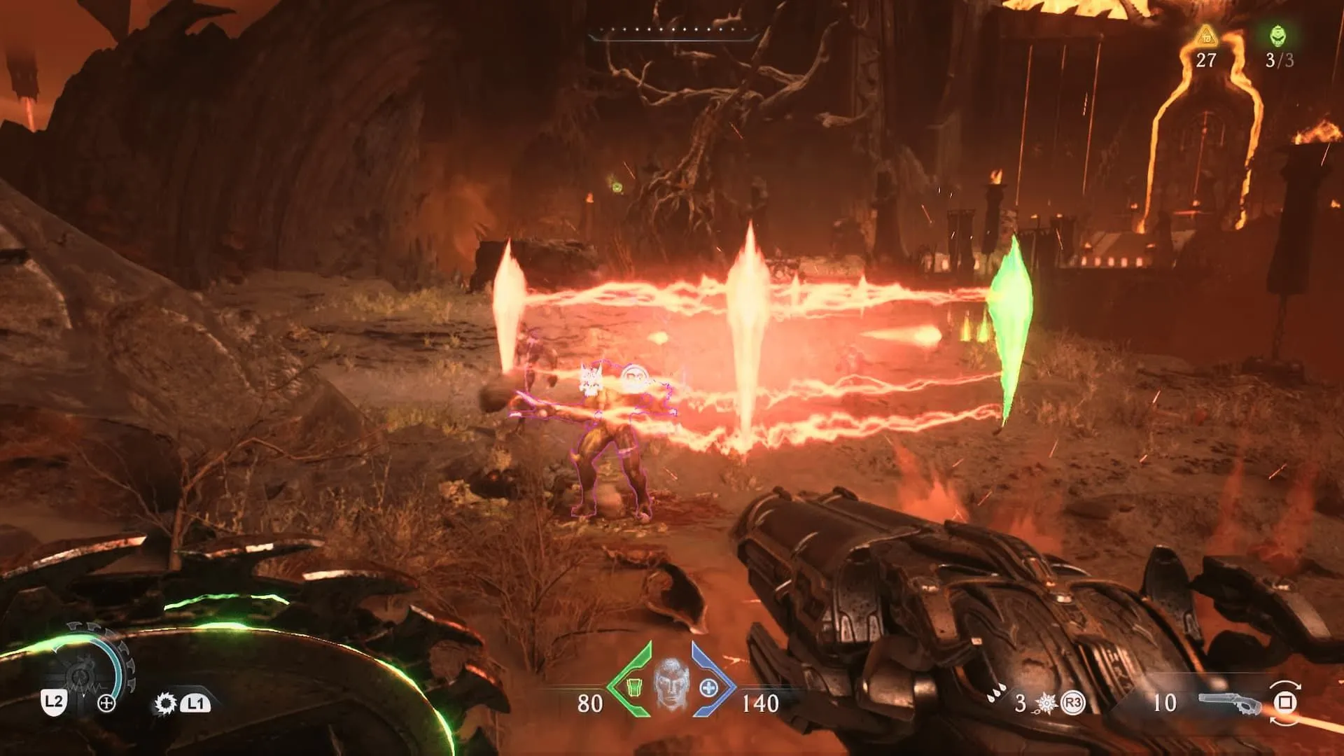 Cảnh báo: Spoilers DOOM: The Dark Ages Tràn Lan Trước Ngày Ra Mắt Chính Thức 1 Cảnh hành động trong game DOOM The Dark Ages với quái vật và vũ khí