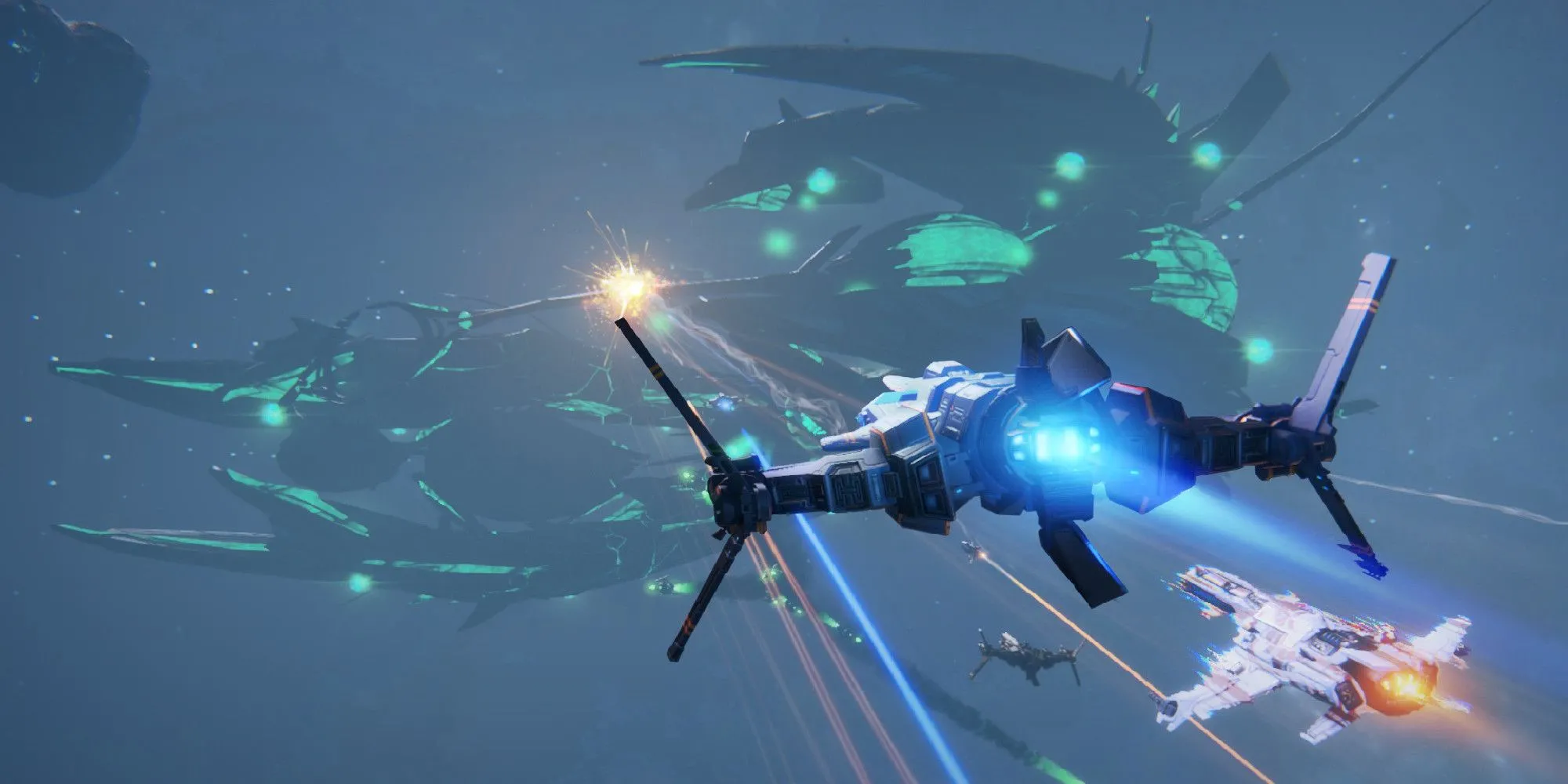 Cảnh tàu chiến nhỏ đối đầu với Dreadnought khổng lồ trong Star Conflict